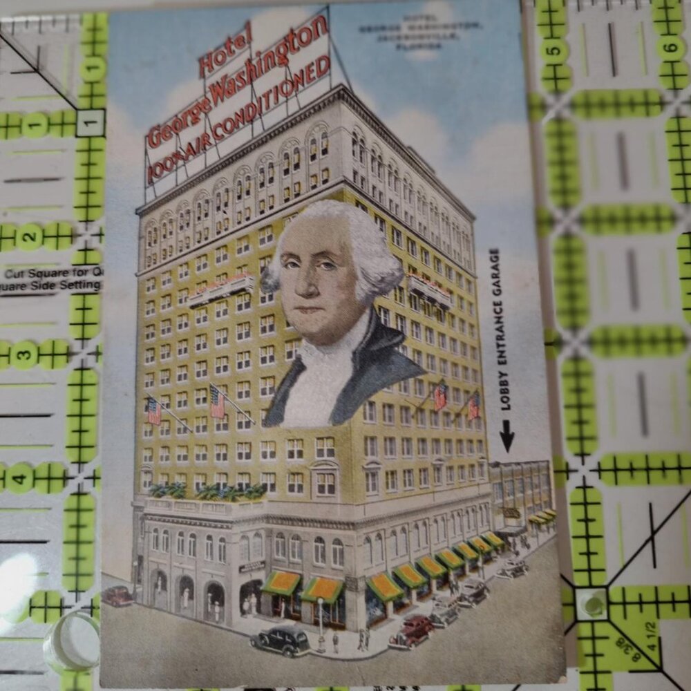 Vintage Unused Post Card "Hotel George Washington Jax, FL-Good